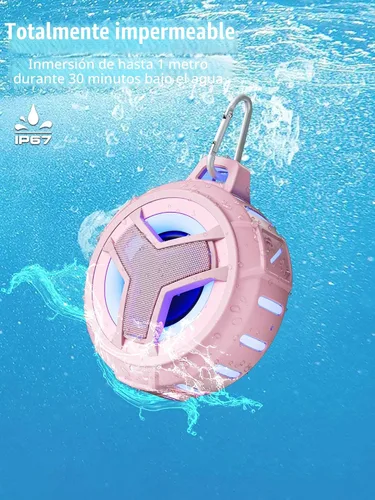 Miniatura 2 de EBODA Altavoz Bluetooth para Ducha, IP67 Impermeable Portátil Inalámbrico Altavoces Pequeños, Flotante, 24H Tiempo de Reproducción para Hogar, Rosa