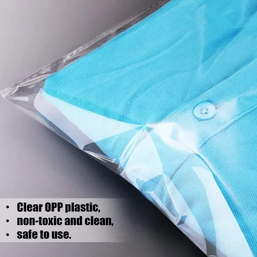 Miniatura 7 de 100 bolsas de celofán transparente autosellantes de 8 x 10 pulgadas, bolsas de plástico resellables para ropa, perfectas para empaquetar ropa