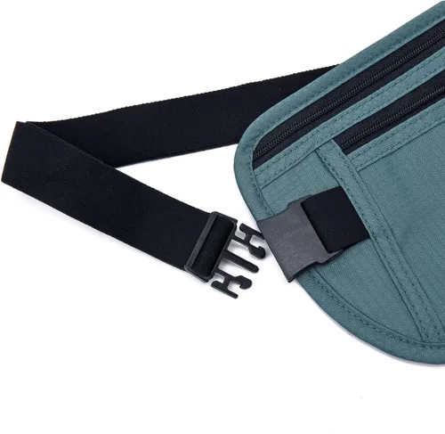 Miniatura 52 de DAITET Cinturón de dinero, soporte para pasaporte, cartera de viaje oculta segura con bloqueo RFID, riñonera encubierta (negro), Negro, Rfid
