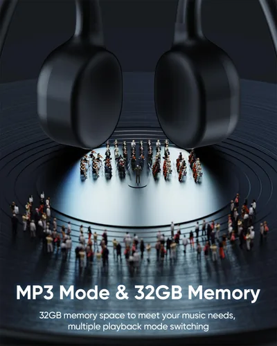 Miniatura 5 de Auriculares de natación, auriculares Bluetooth 6.0 de conducción ósea, IP68 impermeable para natación, auriculares deportivos abiertos con modo MP3