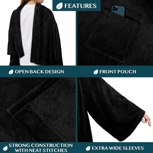 Miniatura 3 de PAVILIA Wearable Blanket with Sleeves for Adult Women Men, Cozy Fleece Warm Wrap Throw with Arms, Gifts for Christmas, Wife