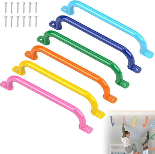 Manijas de Patio de Recreo de 17.1 Pulgadas, Barras de Mono de Metal para Interiores y Exteriores, Accesorios de Juego de Columpios, Manija de