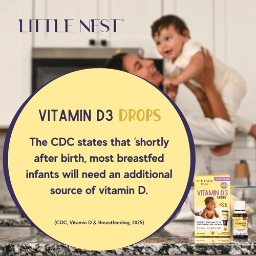 Miniatura 7 de Gotas de vitamina D3 para bebés – 400 UI por dosis Formulación natural y limpia para bebés y niños pequeños Suministro para 100 días