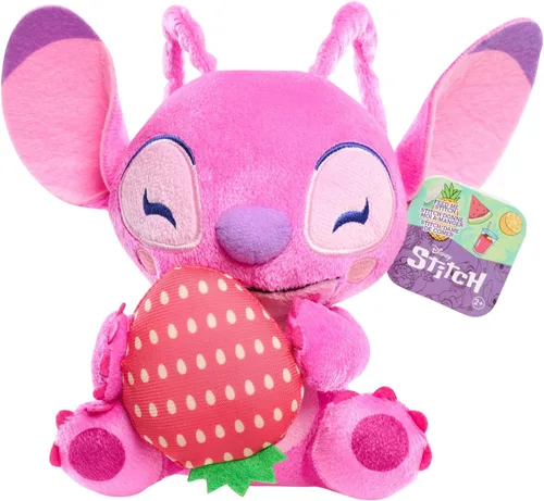 Disney Stitch - Animal de peluche pequeño de 7 pulgadas, ángel con fresa, juguetes para niños a partir de 2 años Just Play