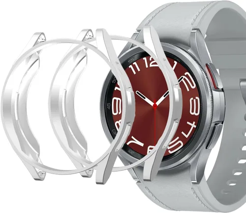 Miniatura 10 de Funda compatible con Samsung Galaxy Watch 6 Classic de 1.693 in 2023, suave TPU chapado en todo el contorno, a prueba de arañazos, funda protectora