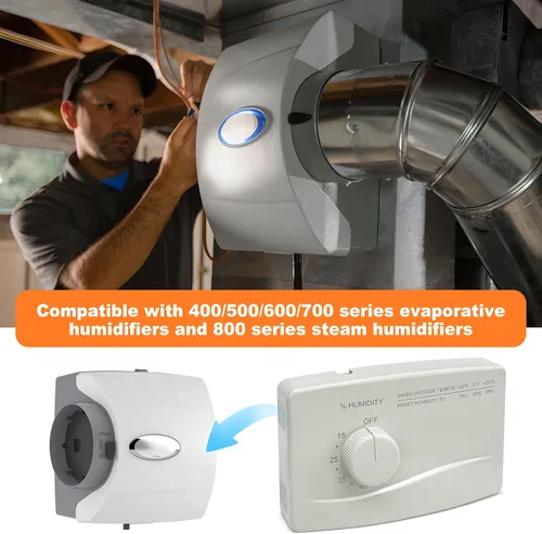 Miniatura 3 de Higrostato de control de humidificador montado en la pared 4655, Higrostato manual digital, Compatible con humidificador para toda la casa