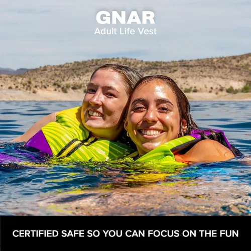 Miniatura 2 de Airhead Gnar Neolite Kwik-Dry Life Jacket - USCG Approved Type III PFD Life Vest, Lightweight Flexible Fit for Boating, Tubing & Watersports