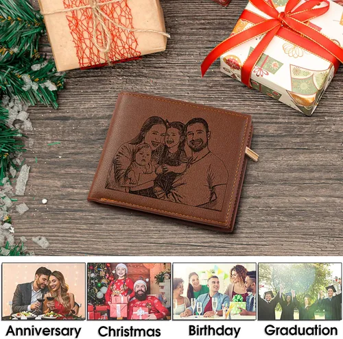 Miniatura 5 de Billetera personalizada grabada para hombre, cartera de cuero personalizada, el regalo perfecto para hombres, regalos de graduación, regalos