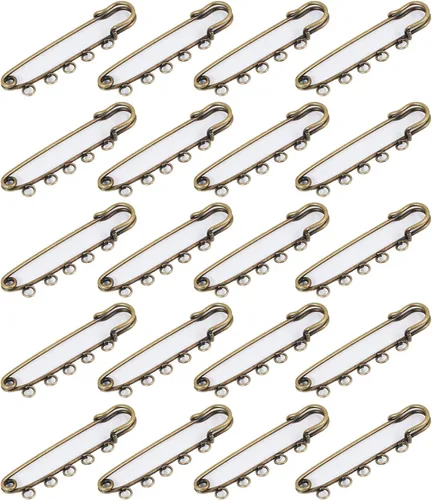 Broche de metal con 5 agujeros, broches de seguridad, para artes, costura, manualidades, 0.7 x 2.2 in, tono bronce