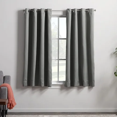 Miniatura 15 de Linenspa Juego de 2 paneles de cortinas 100% opacas, cortinas azul marino de 63 pulgadas de largo, aislamiento térmico, reducción de ruido