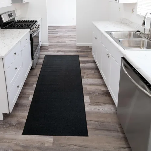 Miniatura 9 de Alfombra de pasillo extralarga de longitud personalizada antideslizante con pelo bajo absorbente, resistente a las manchas