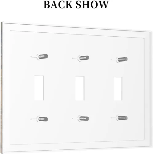 Miniatura 4 de Placa de Interruptor de Luz con Diseño de Estantería Retro Vintage de 3 Posiciones Placa de Pared de Triple Palanca Placa Frontal Eléctrica Triple