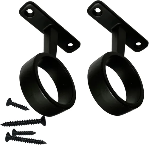 Miniatura 15 de Barra redonda resistente para armario de 48 pulgadas de diámetro, 1.22 pulgadas de diámetro, poste de ropa negro, 1 paquete