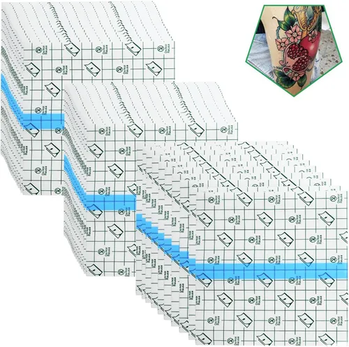50 piezas de vendajes adhesivos elásticos impermeables de 6 x 6 pulgadas, película transparente para cuidado posterior de tatuajes y reparación de