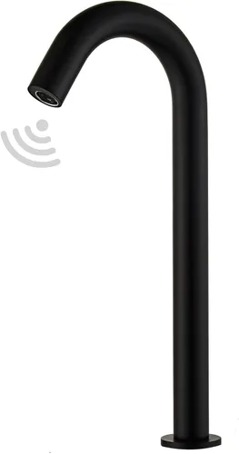 Grifo de recipiente con sensor automático sin contacto, grifo de baño de cocina negro, sensor infrarrojo de movimiento eléctrico sin contacto,