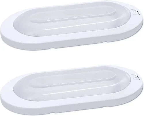 Facon - Juego de 2 accesorios de luz LED para RV de 12 V, luz de techo con interruptor - DDS01-008, luz interior de 12 voltios para autocaravanas,
