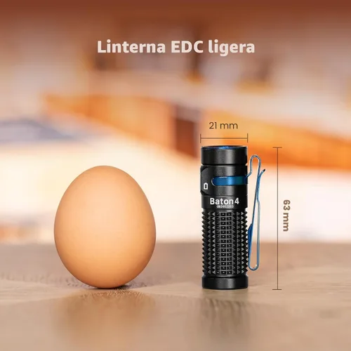Miniatura 9 de OLIGHT Baton4 Linterna EDC recargable, luz de bolsillo LED de 1300 lúmenes con cable de carga magnético, 6 modos, IPX8 impermeable para el hogar