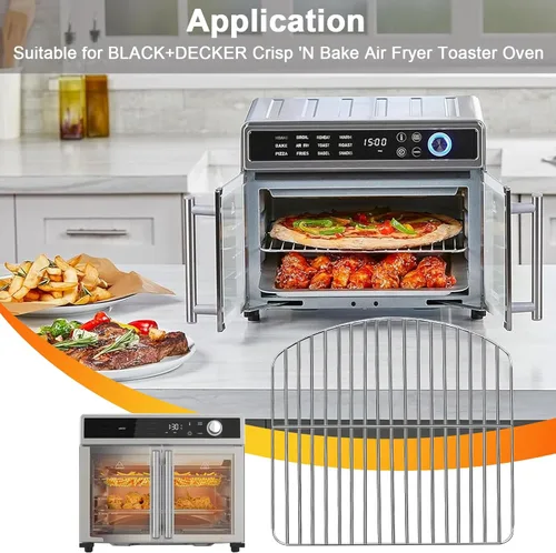 Miniatura 3 de Accesorios de horno tostador para encimera BLACK+DECKER Crisp 'N Bake Air Fryer Tostador Horno tostador, 12.4 x 12.2 pulgadas, acero inoxidable