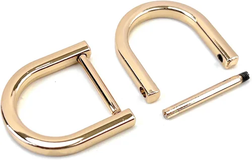Miniatura 27 de 4 anillos en D resistentes con grillete de 1-1/2 pulgadas, oro antiguo, en forma de U, repuesto para bolso, llavero, collar de perro