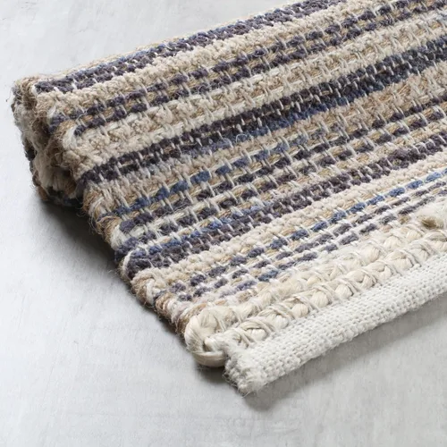Miniatura 5 de Hausattire Juego de 4 manteles individuales tejidos - Azul, manteles individuales de yute boho rectangulares para mesa de cocina, mesa de comedor