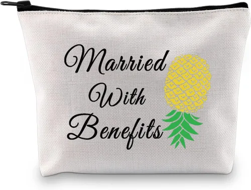 JXGZSO Divertido Swinger Regalo Adulto Invertido Piña Maquillaje Bolsa Casado Con Beneficios Swingers Estilo de Vida Regalos, Casado con beneficios
