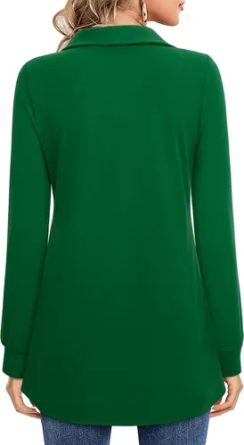 Miniatura 4 de Lotusmile Túnica larga para mujer, para leggings, ropa de otoño, suéter con dobladillo de tulipán 2023