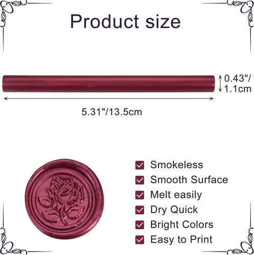 Miniatura 2 de Yoption 15 Piezas Barras de Cera de Sellado Fucsia para Pistola de Pegamento para Sello de Cera, Ideal para Invitaciones de Boda, Sobres, Tarjetas