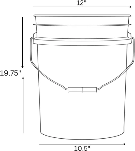 Miniatura 3 de House Naturals Cubo de cubo de grado alimenticio de 7 galones, sin BPA, fabricado en Estados Unidos, cubo de cubo gris grande con tapa de rosca