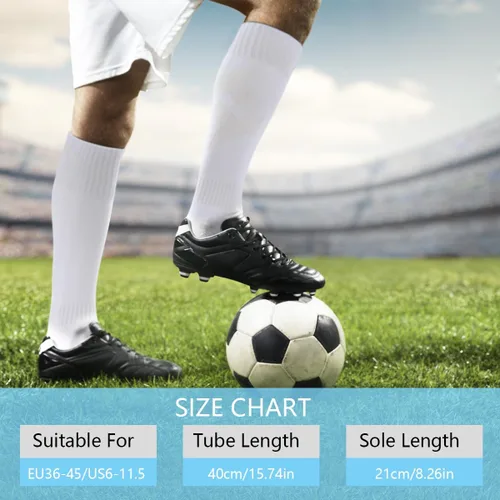 Miniatura 2 de ZXOLDZX 9 pares de calcetines de fútbol acolchados hasta la rodilla para hombres, jóvenes y niños