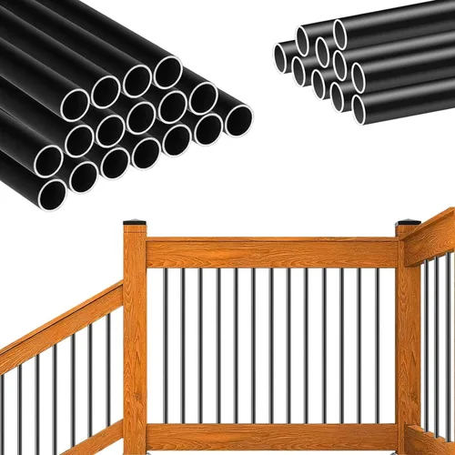 Miniatura 12 de HZIU Paquete de 25 balaustres de cubierta con tapas de extremo y tornillos de 29.5 pulgadas, balaustres rectangulares para escaleras, kit