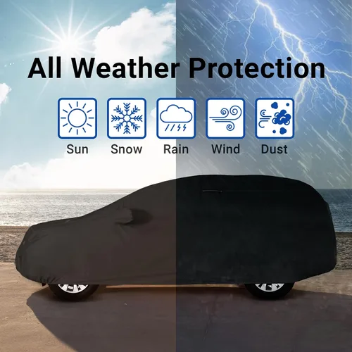 Miniatura 9 de iCarCover Premium Plus Cubierta impermeable para SUV para todo tipo de clima, cubiertas de coche con protección UV para Blazer K5, LR3, LR4, Tahoe