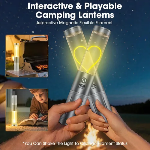 Miniatura 5 de Linterna LED para campamento, hasta 350 horas de luz de campamento recargable, 4 modos de linterna al aire libre con luz roja, resistente al agua