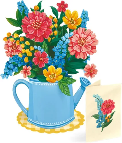 Miniatura 10 de Freshcut Paper Tarjetas Pop Up, Tulipanes Festivos, Ramo de Flores Eternas de Tamaño Real de 12 Pulgadas, Tarjeta de Felicitación Emergente 3D