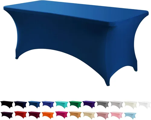 Miniatura 22 de Peomeise - Funda de mesa de elastano de 4 pies, mantel rectangular elástico de elastano (verde manzana, 4 pies)