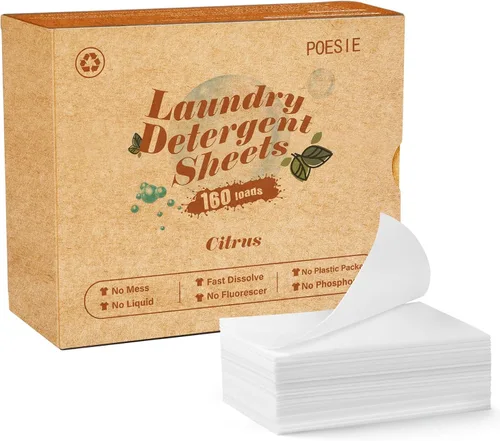 Miniatura 36 de Poesie Hojas de Detergente para Ropa Hojas de Jabón para Ropa para Viajes Camping Hojas para Lavar Ropa Sin Fragancia 1 Mini Caja 40