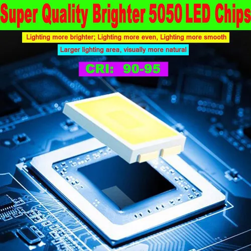 Miniatura 5 de SUYOOULIN Tira de luces LED, alto voltaje AC110V-130V 3.3 pies/3.3 ft, súper brillante, 1000 lúmenes, 5050, 60 LEDs/m, tiras de luz LED IP68
