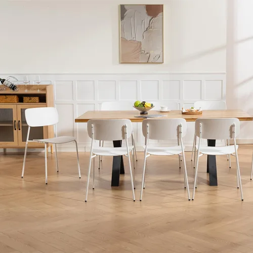 Miniatura 9 de Sidanli Juego de 4 sillas apilables para sala de conferencias, sillas de recepción con asiento de plástico, sillas apilables para espera, sala