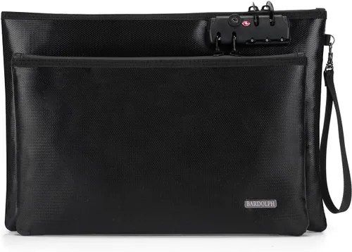 Miniatura 11 de Bolsa de dinero ignífuga con cerradura, bolsa de efectivo de doble capa BankBag para efectivo, bolsa de almacenamiento valiosa, caja fuerte ignífuga