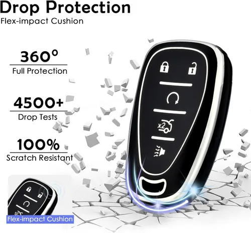 Miniatura 6 de OFFWEGO - Funda protectora para llavero de Chevrolet, funda protectora de TPU adecuada para Chevrolet Malibu Tahoe Camaro Equinox Cruze Silverado