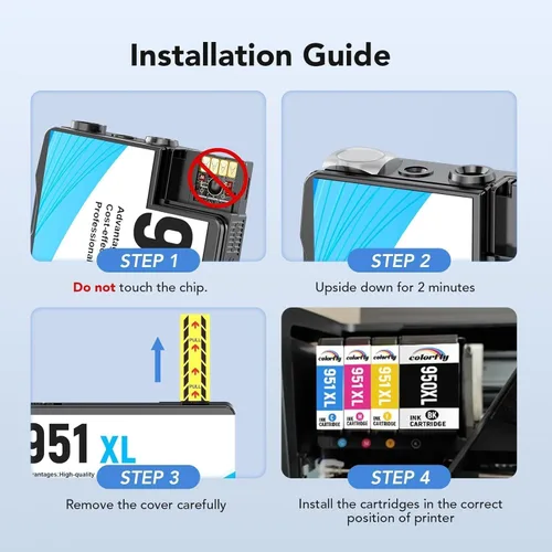Miniatura 4 de colorfly Paquete combinado de cartuchos de tinta 950xl y 951xl compatibles con HP OfficeJet Pro 8610 8620 8100 8630 8615 repuesto con cartuchos