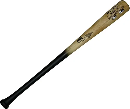 Miniatura 2 de BAMBOOBAT BY PINNACLE SPORTS EQUIPMENT INC. Bate de béisbol híbrido de bambú y arce para adultos con mango recubierto de goma Mango negro/barril