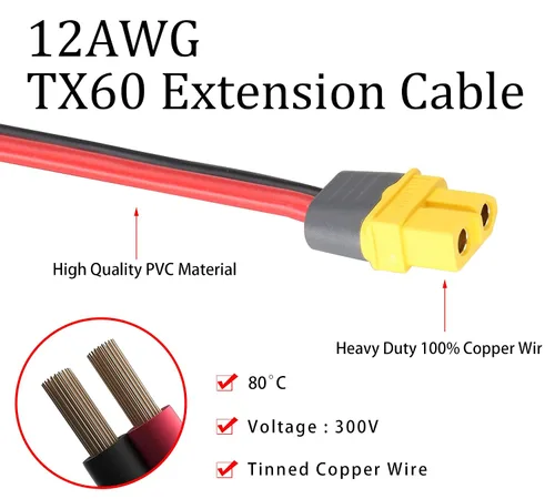 Miniatura 5 de Cable SAE a XT60 de 12 AWG XT60 hembra a conector SAE con adaptador de polaridad inversa S-A-E compatible con panel solar, generador solar portátil