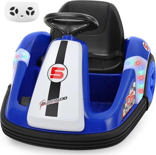 ELEMARA Coche Chocador para Niños de 12V con Rueda Grande, 2.2 Mph Máximo, Coches Chocadores para Niños Pequeños con Control Remoto, Coche de