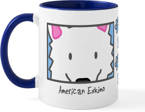 Miniatura 65 de CafePress Taza de café de cerámica Anime American Eskimo de 11 oz (11.0 fl oz)