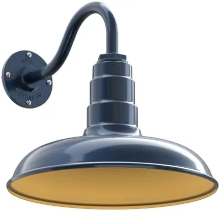 Miniatura 37 de Steel Lighting Co. Topanga - Luz de granero Montaje en pared al aire libre Domo de 14 pulgadas Cuello de cisne de 11 pulgadas Luz de garaje