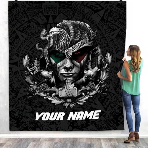 Miniatura 40 de Manta de México con nombre personalizado para hombres y mujeres, manta de bandera personalizable, regalo divertido, felpa mullida, suave microforro