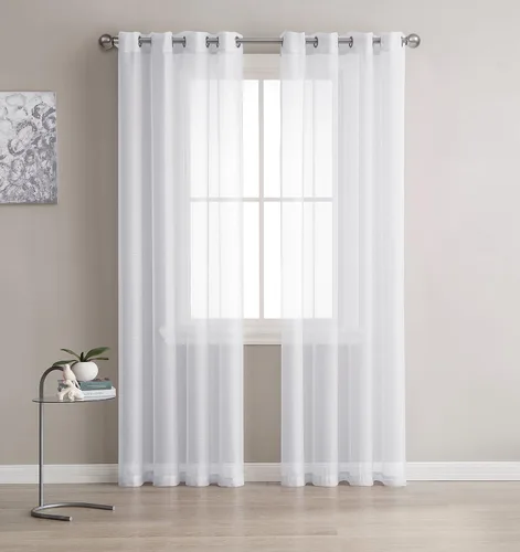 Miniatura 7 de Cortinas traslúcidas LinenZone. Cortinas de lino sintético traslúcidas. 2 paneles de cortina traslúcida en el paquete. Elegantes cortinas de 84