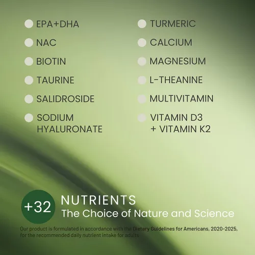 Miniatura 3 de Multivitamínico para mujeres, multivitamínico todo en uno para mujer, paquetes de vitaminas para cabello, piel y uñas, producción de energía, salud