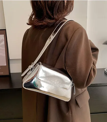 Miniatura 4 de Bolso de noche para mujer, Y2k, plateado, bolso hobo, bolso de mano, bolso de mano, bolso de mano, bolso de fiesta, bolso de mano, bolsos cruzados
