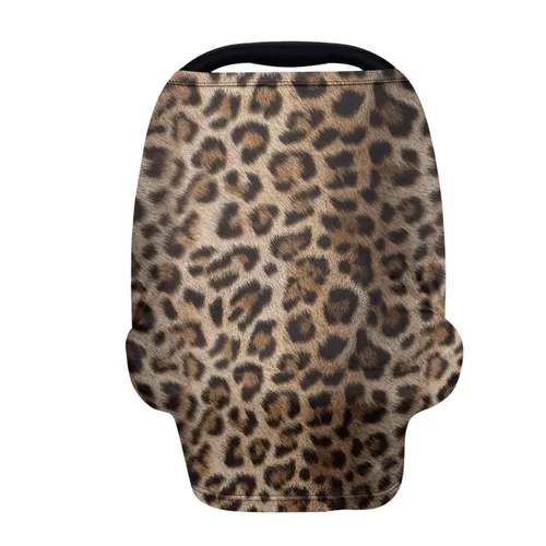 Miniatura 22 de Forchrinse Funda de asiento de coche de leopardo beige para bebés suave transpirable lactancia lactancia cubierta elástica infantil asiento de coche